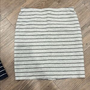 Banana Republic Black and Gray Striped Skirt